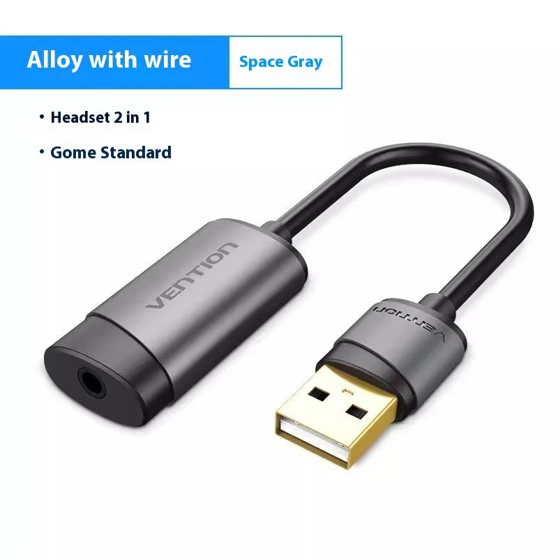 USB Audio Adapter - External Sound Card for Gaming & Streaming