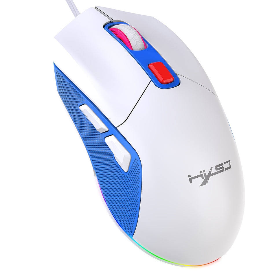 RGB Gaming Mouse - Lightweight Hollow Design Wired E-Sports Mouse with Macro Programming