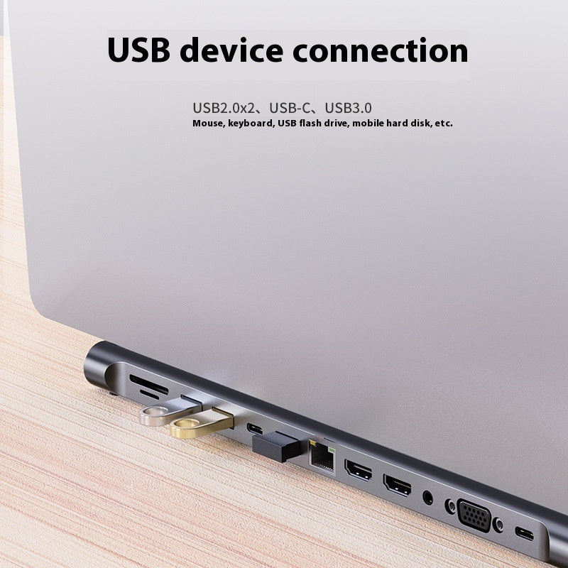 11-in-1 USB-C Docking Station - Gigabit Ethernet Hub Adapter