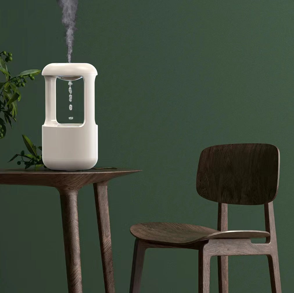 Anti-Gravity Water Drop Humidifier - LED Ambient Light & Air Purifier