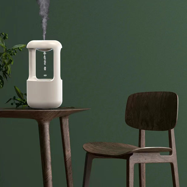 Anti-Gravity Water Drop Humidifier - LED Ambient Light & Air Purifier