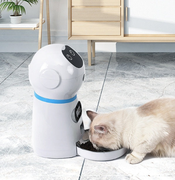 Automatic Pet Feeder with Voice Recording - 4 Meals Daily Timer with Infrared Sensor