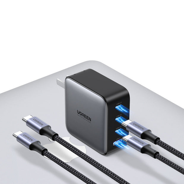 100W GaN Multi-Port Desktop Charger - Fast Charging Station with Cable