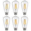 Edison LED Bulbs 6-Pack - Dimmable ST19 7W 800 Lumens | 2700K Warm White Vintage E26 Antique Bulbs