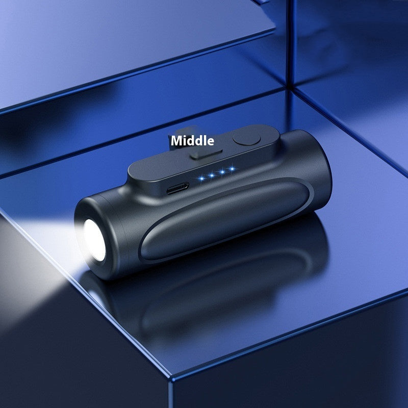 5000mAh Power Bank with LED Flashlight - Portable Charger with 200m Beam