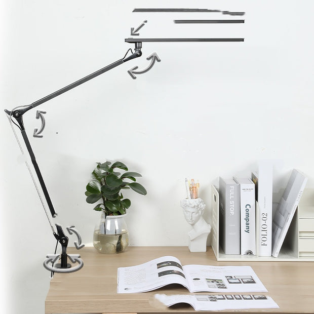 Professional LED Desk Lamp - Long Arm Eye-Care with Dimming