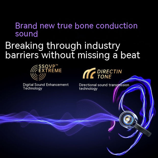 Bone Conduction Clip-On Headset - Wireless Bluetooth Earphones with 8-Hour Battery