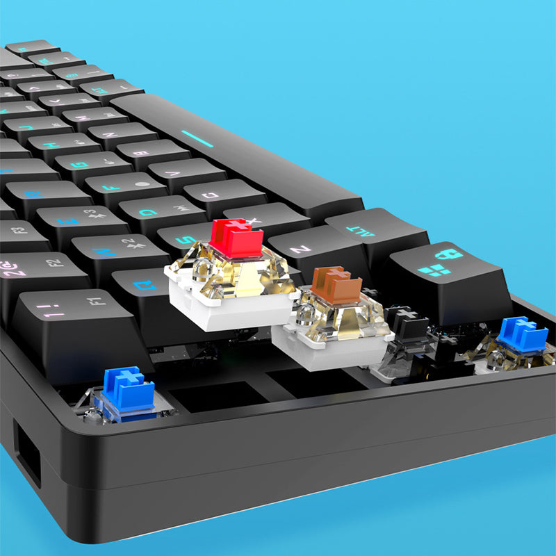 Wireless Bluetooth Mechanical Keyboard - Colorful PBT Keycaps Gaming Keyboard