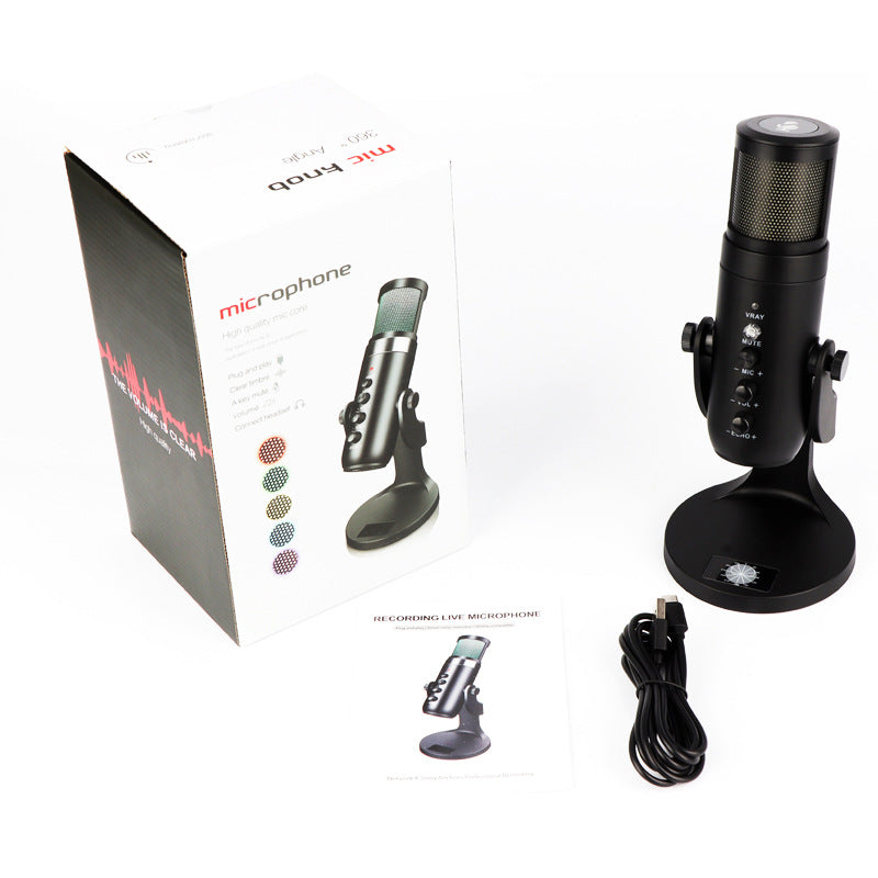 RGB USB Condenser Microphone - Gaming & Streaming Mic with LED