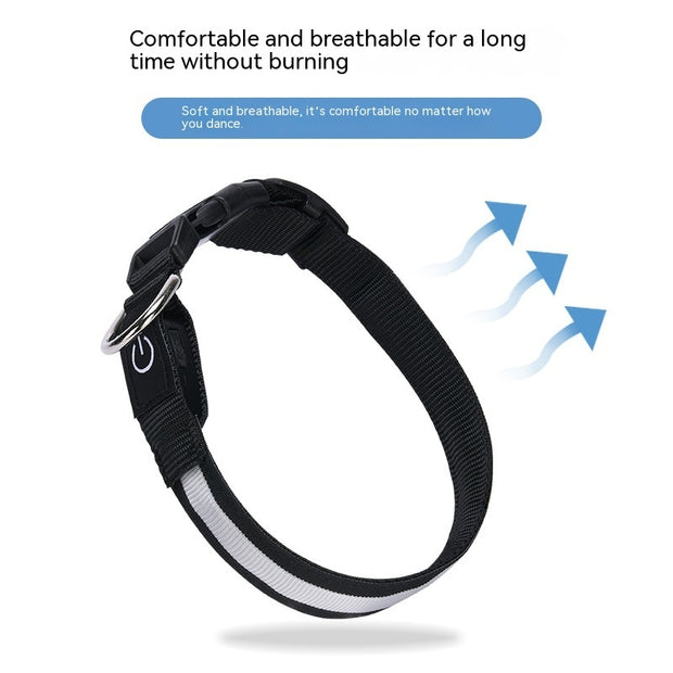 LED Dog Collar USB Rechargeable - Waterproof Light Up Safety Collar with 3 Glow Modes