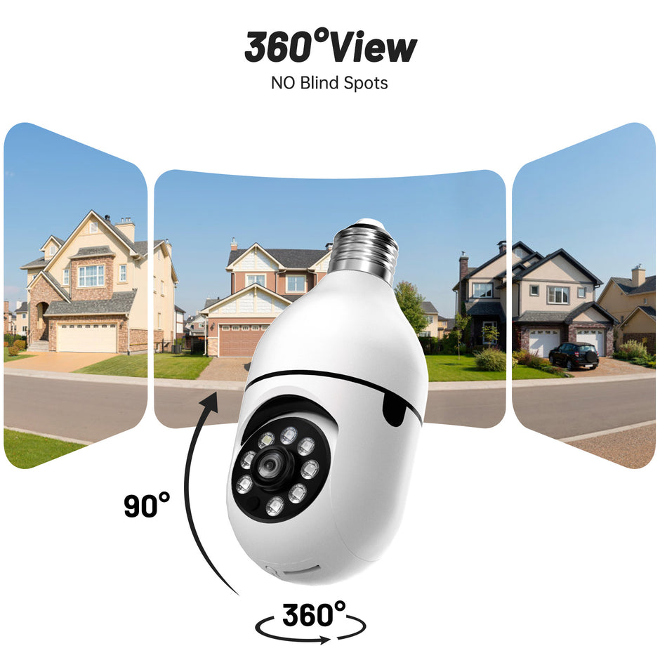 2K Light Bulb Camera 2-Pack - 3MP WiFi Security Camera | AI Tracking 350° Pan with Floodlight