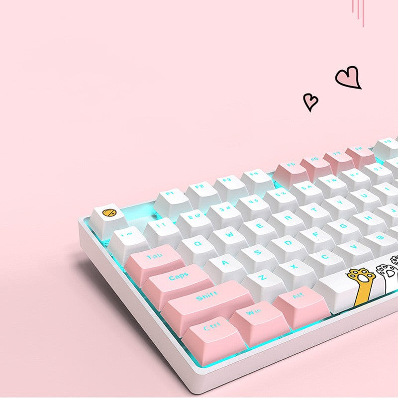 87-Key RGB Mechanical Gaming Keyboard - Green Switch TKL with Metal Panel