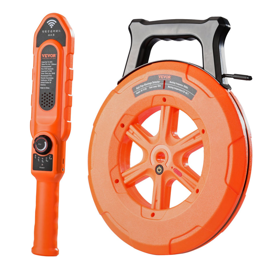 Precision Under-Wall Pipe Blockage Detector - 30m Waterproof Locator for PVC & Metal Pipes