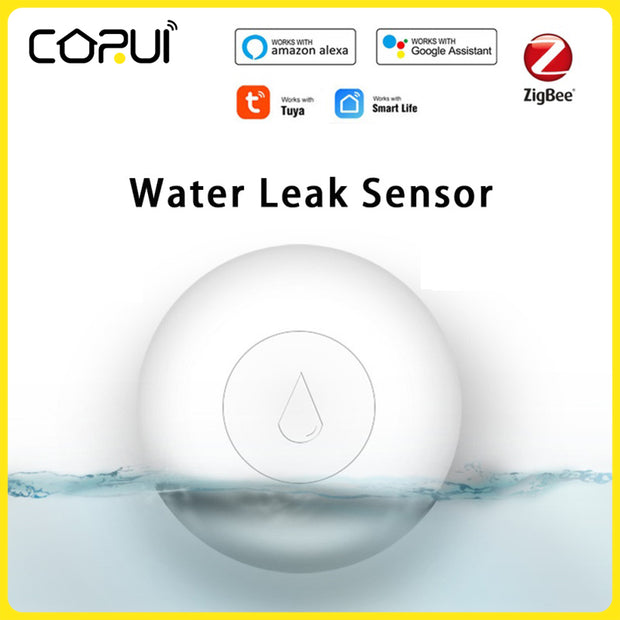Zigbee Water Sensor - Wireless Flood Leak Detector for Smart Home | Tuya Smart Life Compatible