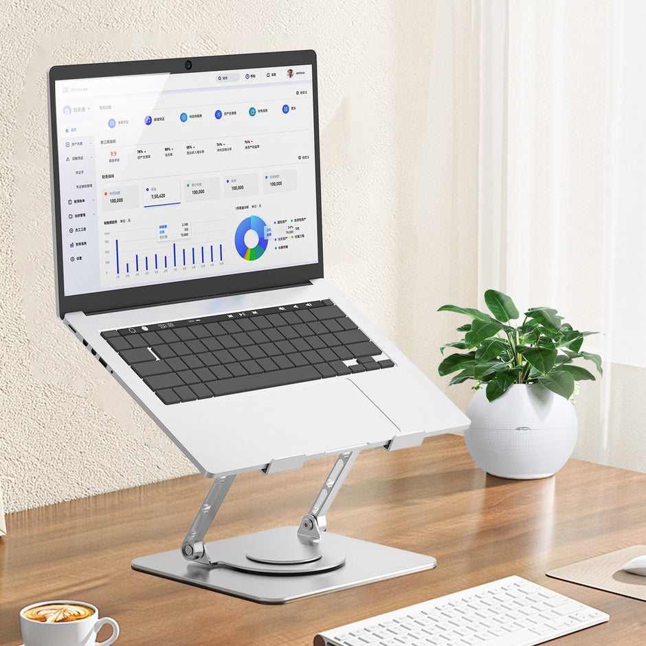 Adjustable Laptop Stand - Foldable Aluminum Ergonomic Riser