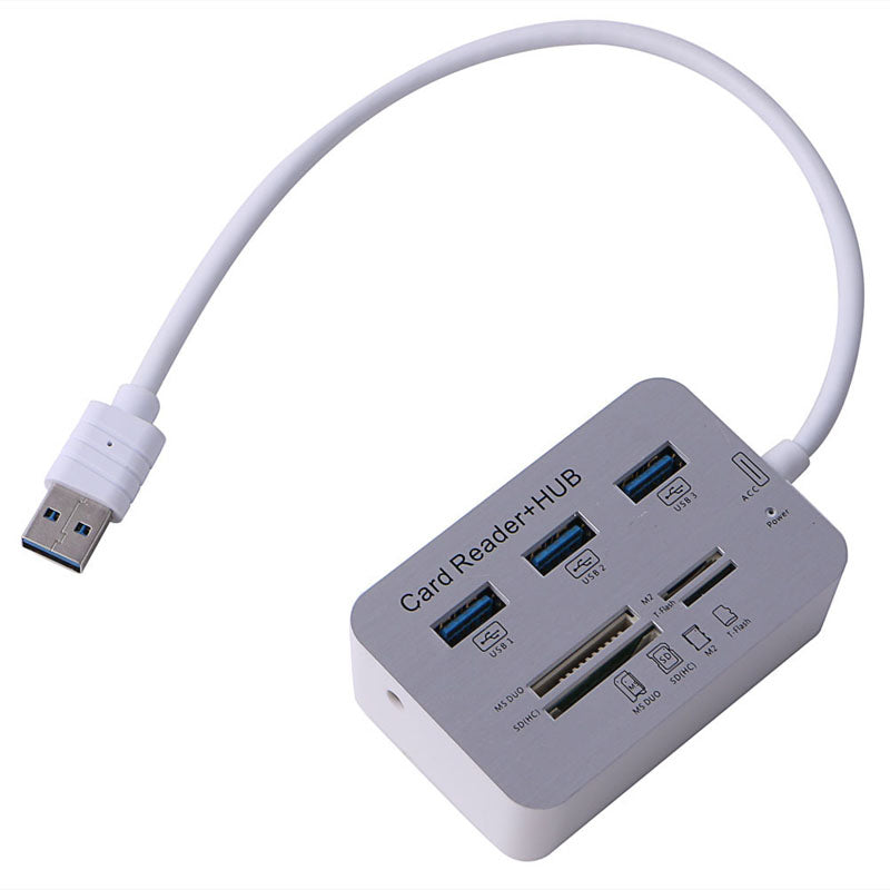 USB 3.0 Hub 4-Port with SD Card Reader - 5Gbps High Speed Data Transfer Splitter