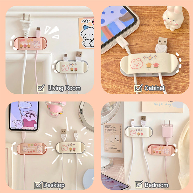 Cable Organizer Clips - Desktop Charging Cable Management 4-Pack