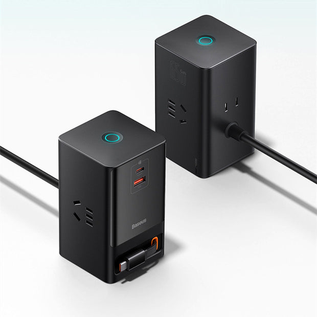 GaN 65W Fast Charging Power Strip - USB-C PD Charger for Multi-Device