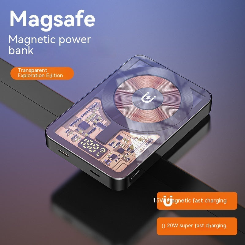 Magnetic Wireless Power Bank - 5000mAh PD 20W Fast Charge Transparent