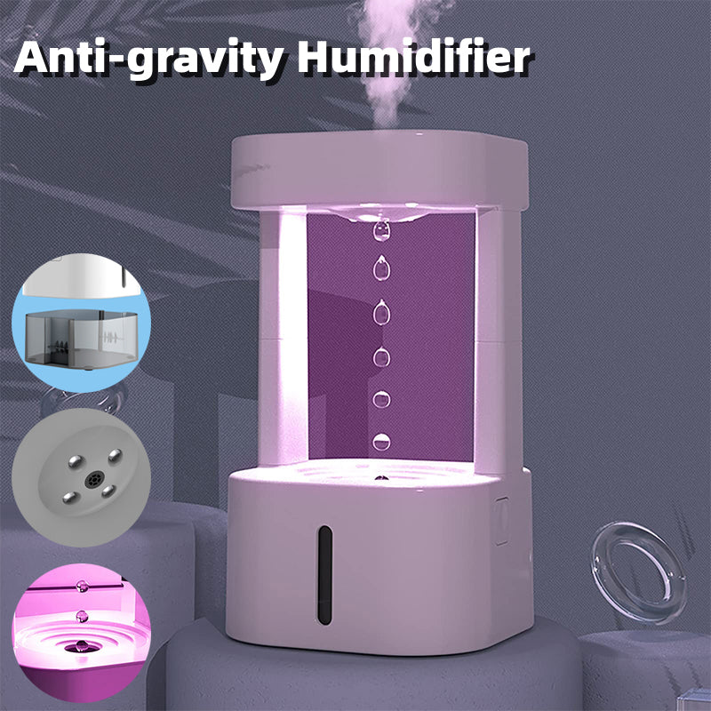 Anti-Gravity Water Drop Humidifier - 580ML Tank with LED Light