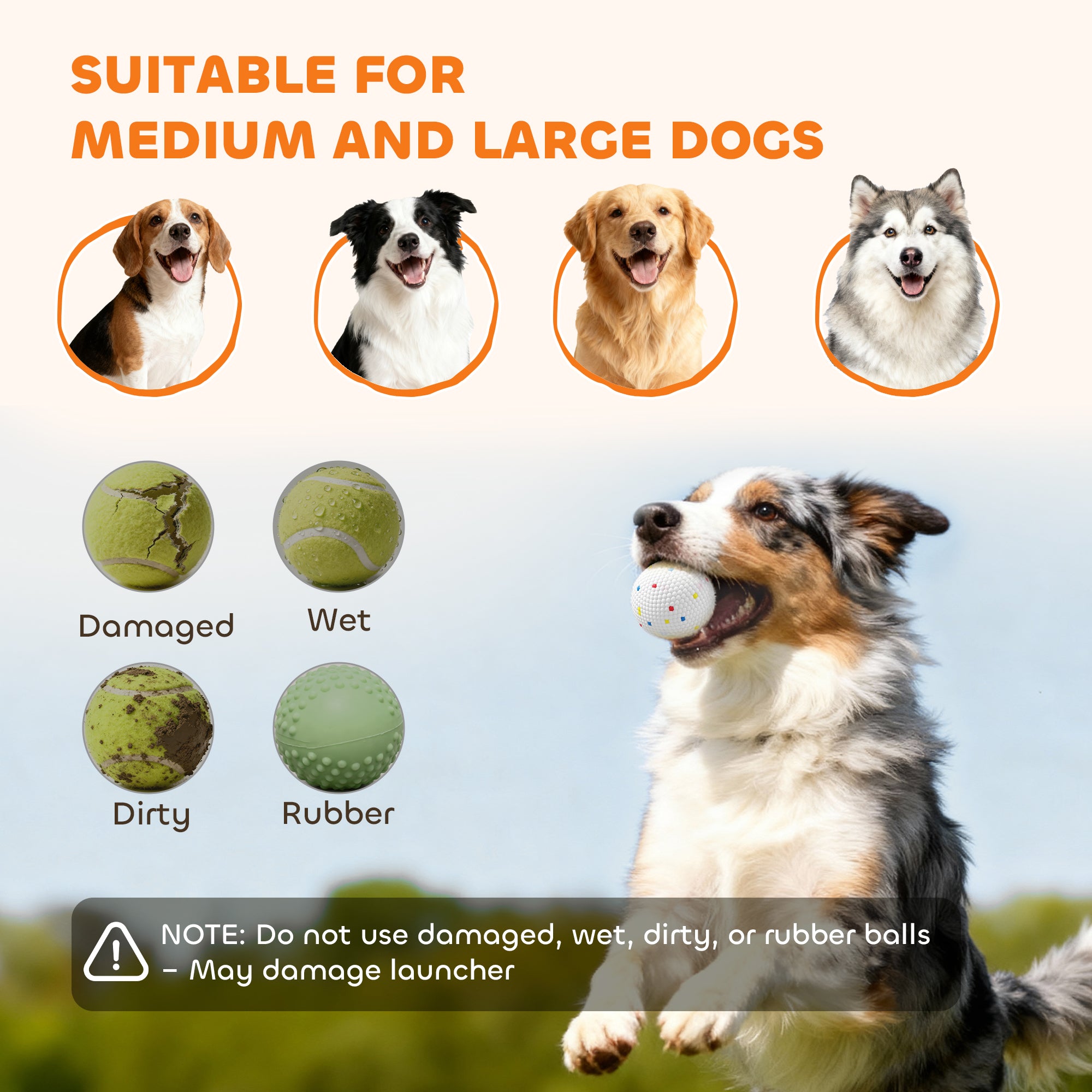 Automatic Dog Ball Launcher - Rechargeable Fetch Machine with Remote Control for Medium to Large Dogs