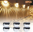 Solar Fence Lights 6-Pack - Waterproof LED Deck Step Lights | IP65 Outdoor Post Wall Lighting