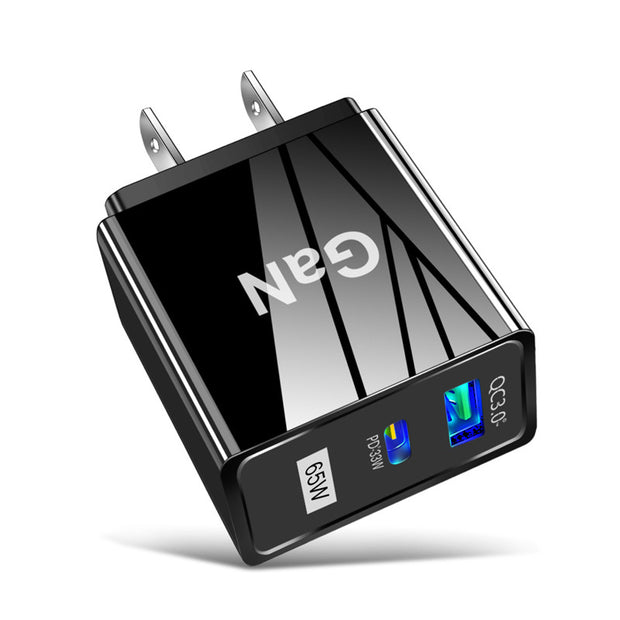 65W GaN Dual-Port Fast Charger - PD 33W + QC 33W Wall Adapter