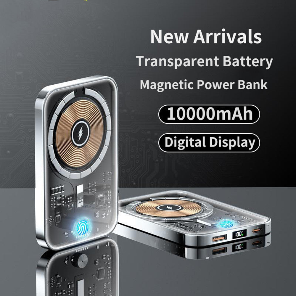 Transparent Magnetic Power Bank - 10000mAh 22.5W Fast Charge
