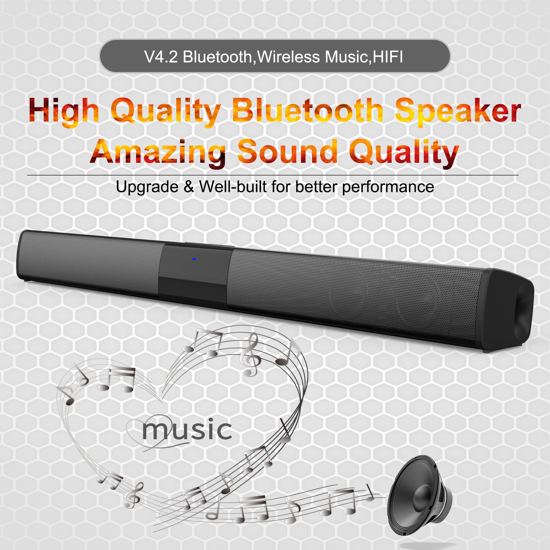 Home Theater Soundbar - Bluetooth Sound System with Remote Control