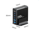 140W GaN Digital Display Fast Charger - 3C2A Multi-Port Station