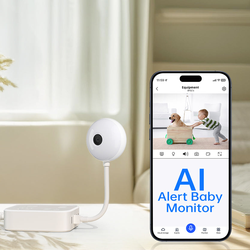 2K Lollipop Baby Monitor - WiFi Smart Camera | AI Detection Pet Cam with Night Vision & Audio