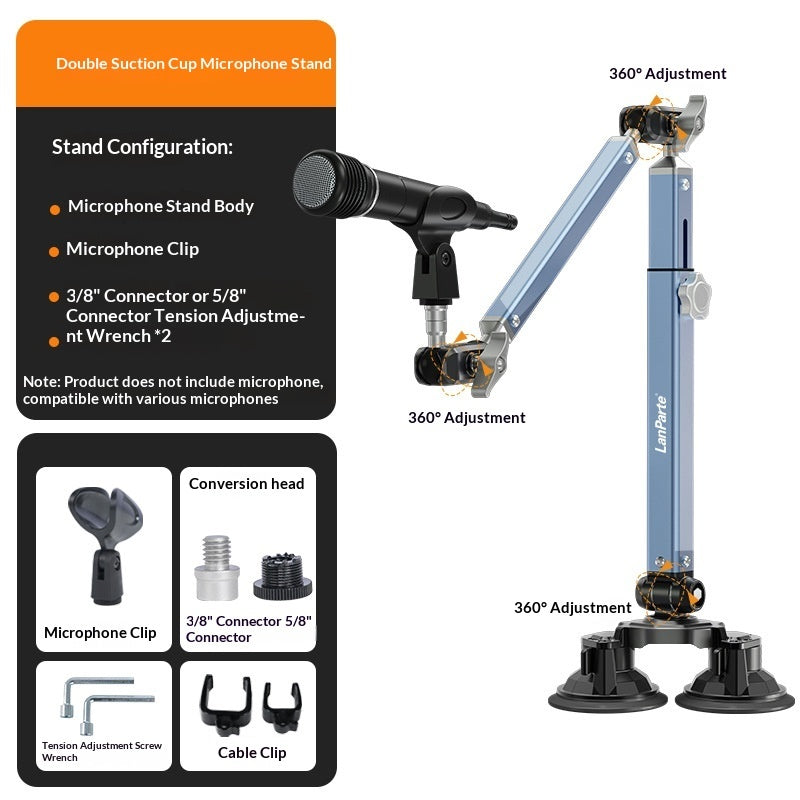 Heavy-Duty Microphone Boom Arm - Professional Suspension Stand