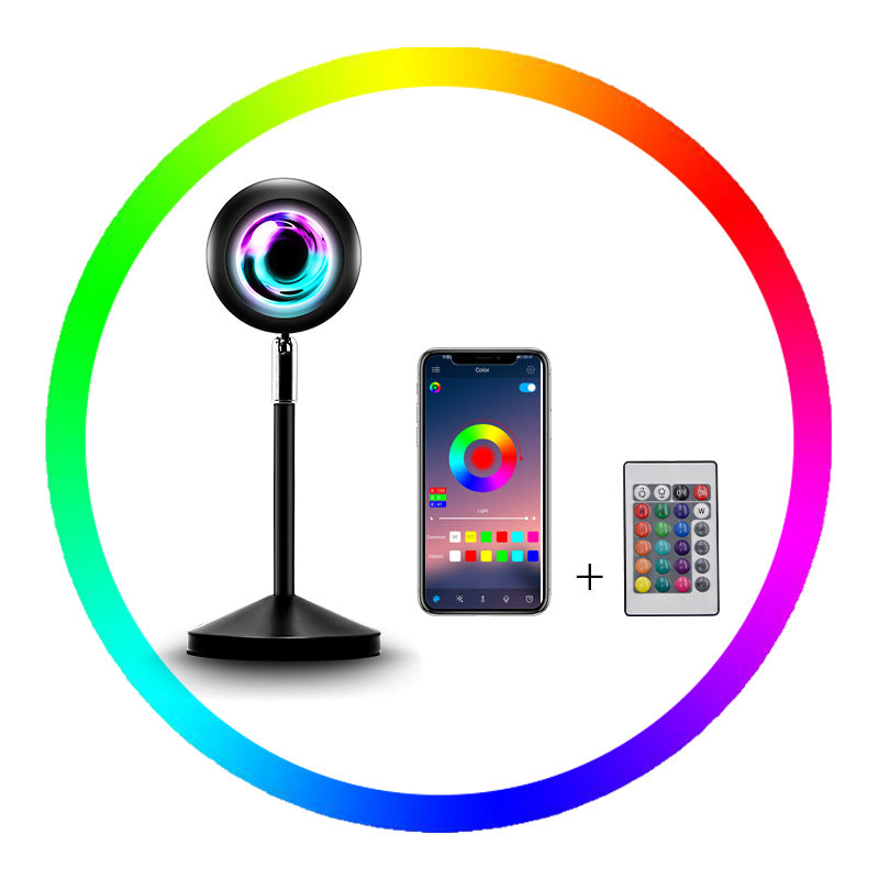 Rainbow Sunset Projector Lamp - LED Atmosphere Light with Remote & APP Control | Home & Coffee Shop Decor