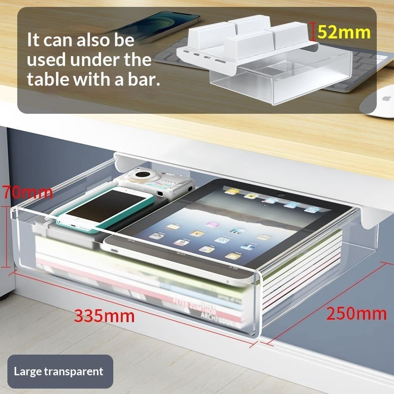 Stackable Storage Box - Transparent Desk Organizer with Lid