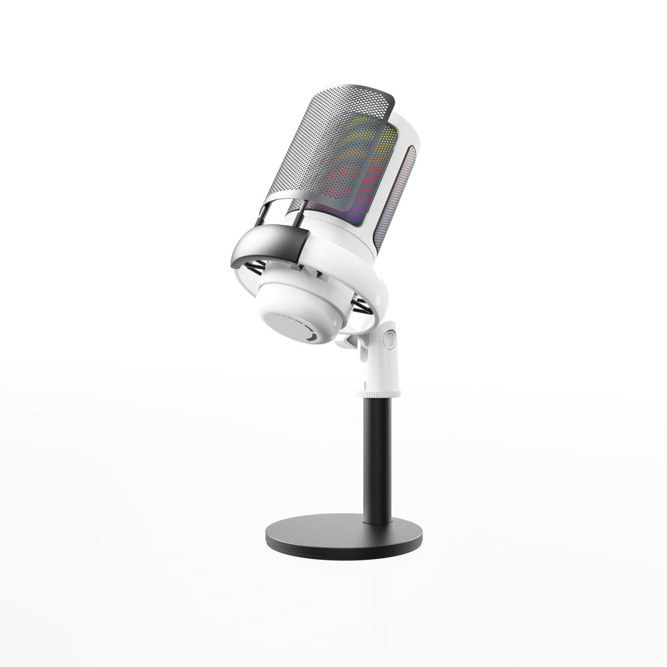 RGB Condenser Microphone - Professional Streaming Mic with Colorful LED Lighting Wired