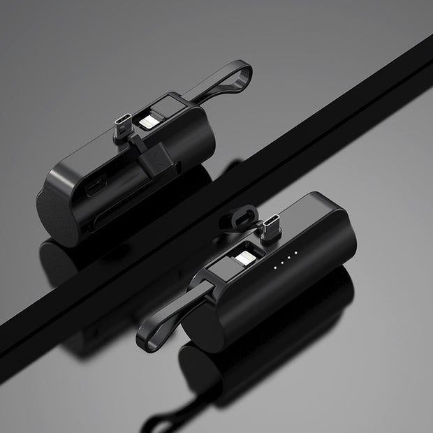 Capsule Power Bank with Built-in Cable - Portable Charger 2000-10000mAh