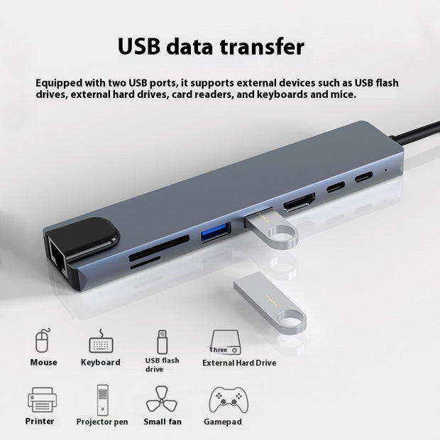 USB-C Docking Station - Multi-Port Hub Adapter for Laptop