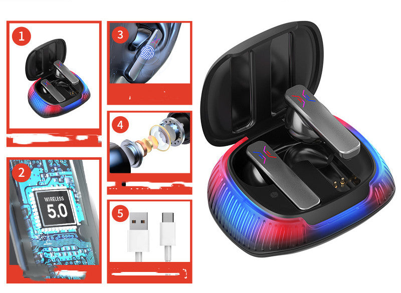 Wireless Gaming Earbuds - Low Latency Bluetooth 5.0 with LED Display