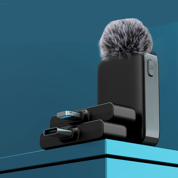 Wireless Lavalier Microphone - Dual Core Noise Cancelling Clip-On Mic for iPhone Android