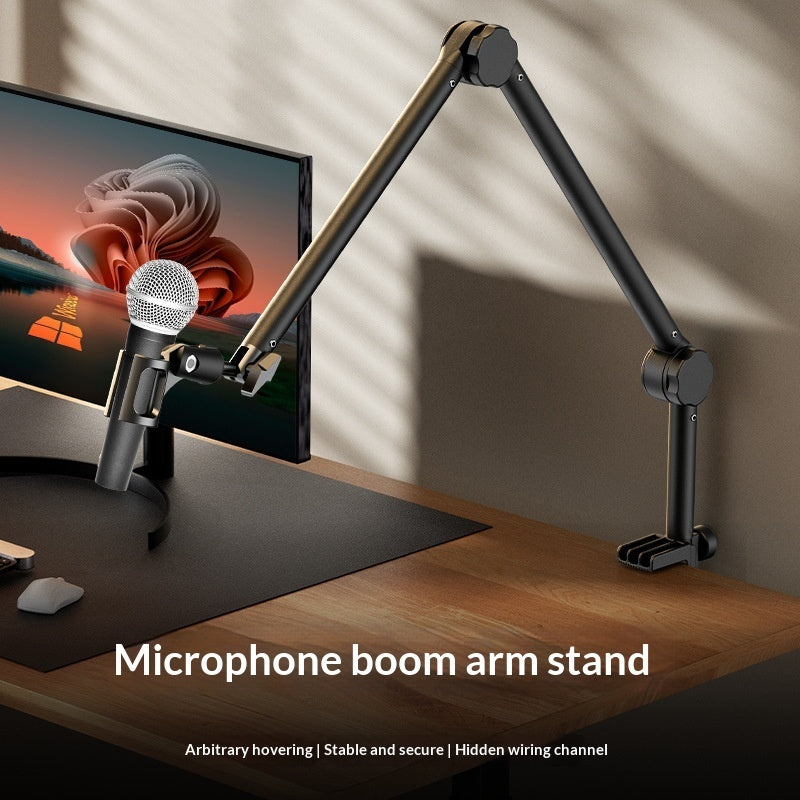 Professional Microphone Boom Arm Stand - Adjustable Swivel Mount