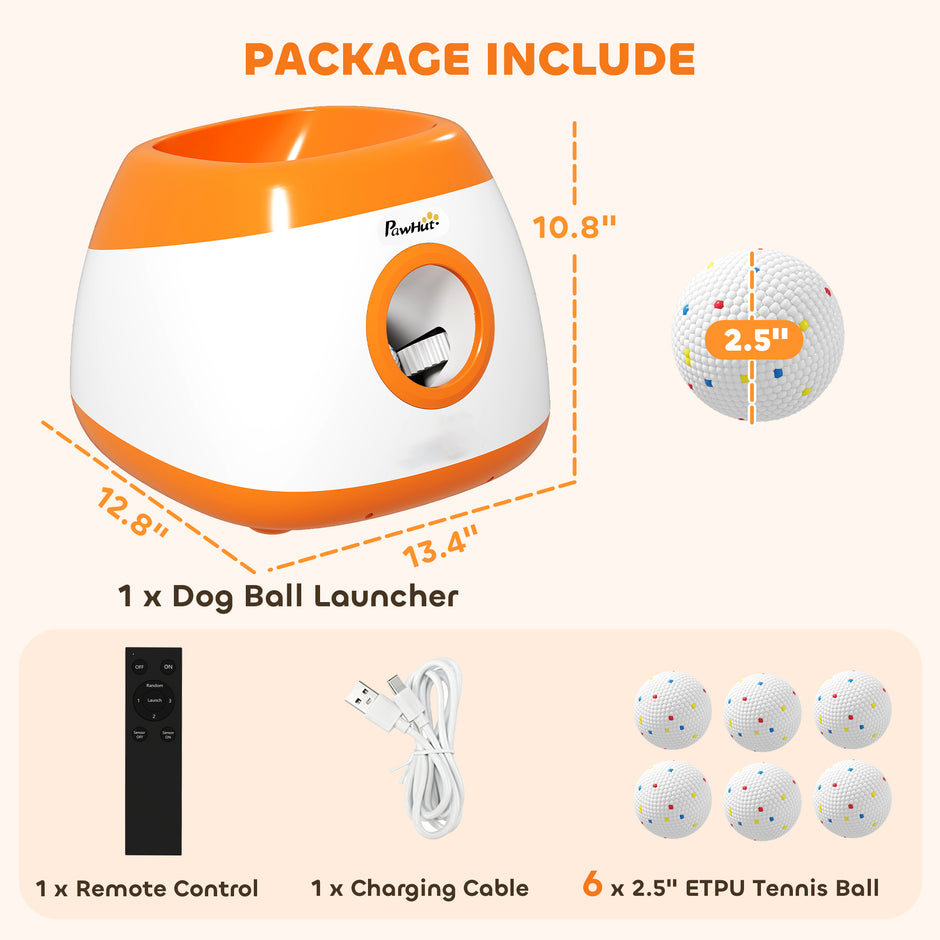 Automatic Dog Ball Launcher - Rechargeable Fetch Machine with Remote Control for Medium to Large Dogs