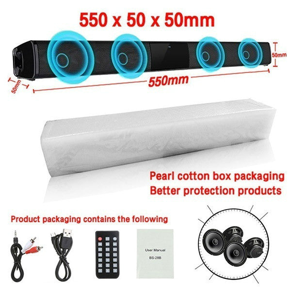 Home Theater Soundbar - Bluetooth Sound System with Remote Control