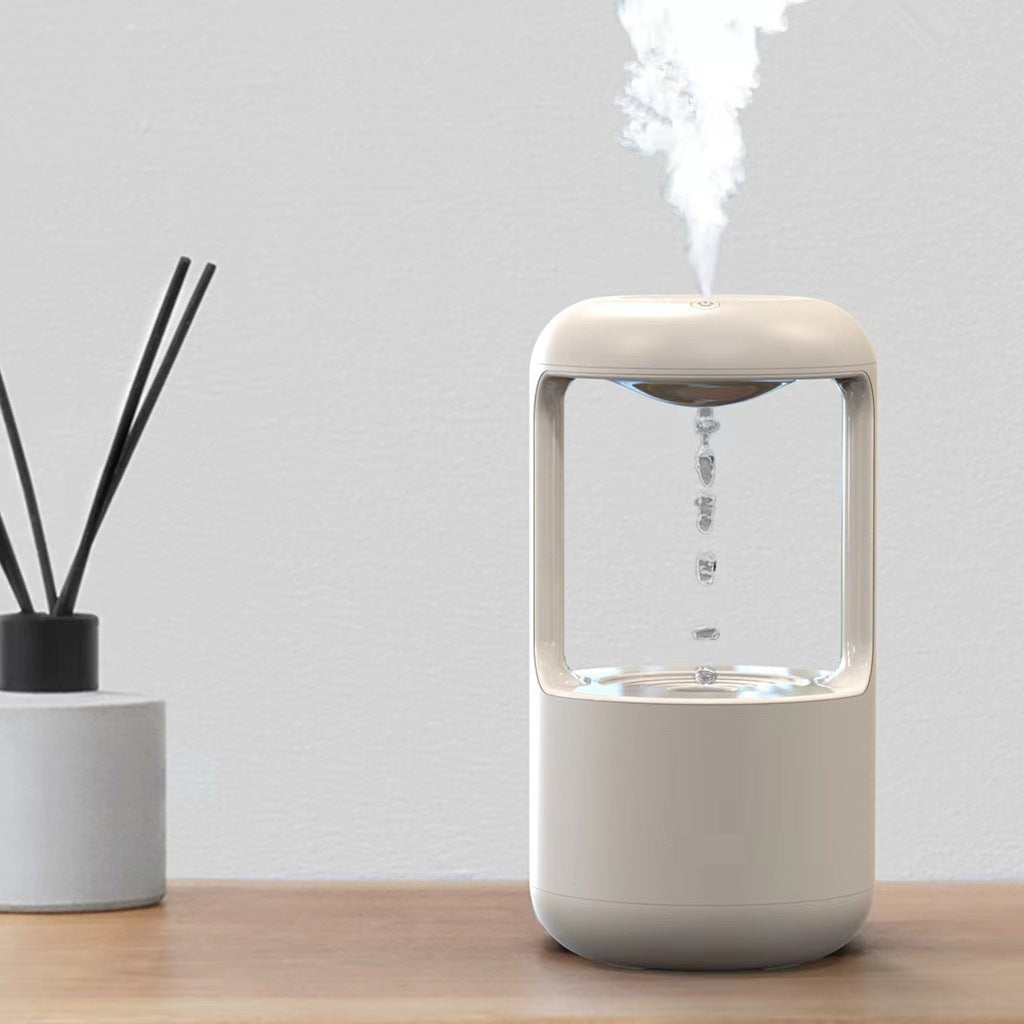 Anti-Gravity Water Drop Humidifier - LED Ambient Light & Air Purifier