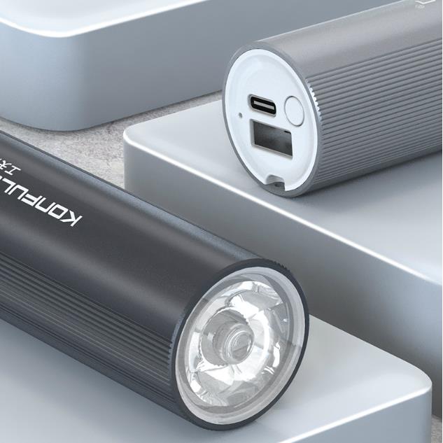 LED Flashlight Power Bank - 5000mAh Portable Charger with Light