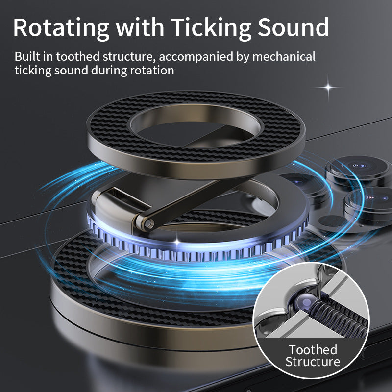 360° Rotating Magnetic Car Phone Holder - Foldable Ring Stand