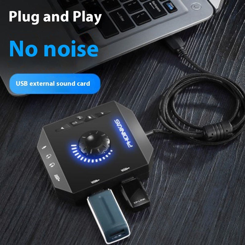 USB External Sound Card - 3.5mm Audio Adapter for PC, Laptop & PS4
