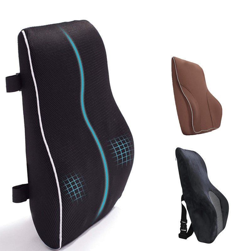 Memory Foam Lumbar Support - Slow Rebound Back Cushion for Car & Office