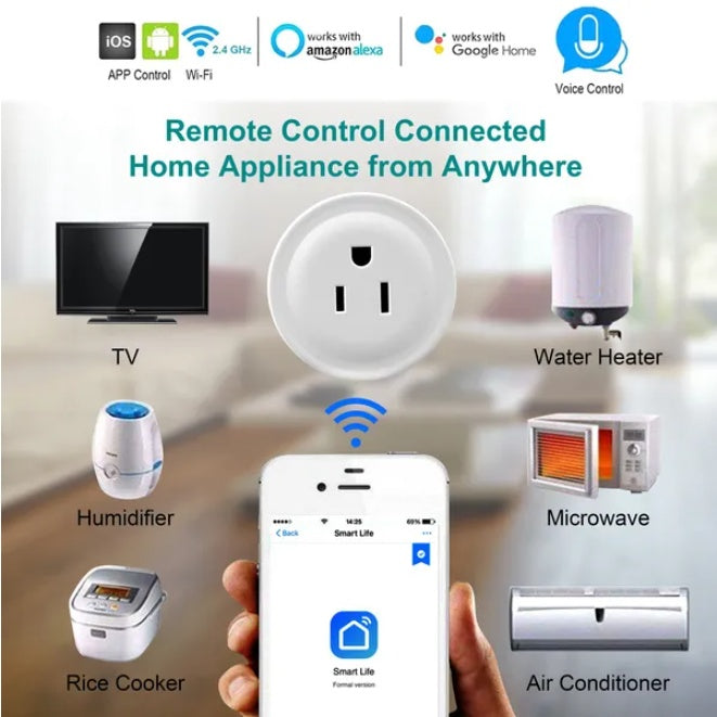 WiFi Smart Plug - Voice Control Outlet with Alexa & Google Home | APP Remote Timer