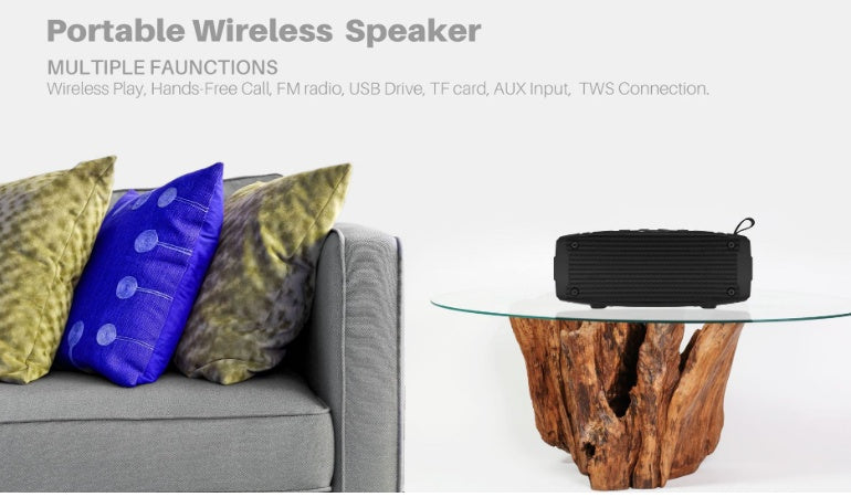 Portable Bluetooth Speaker - Dual Stereo Sound for Music & Calls