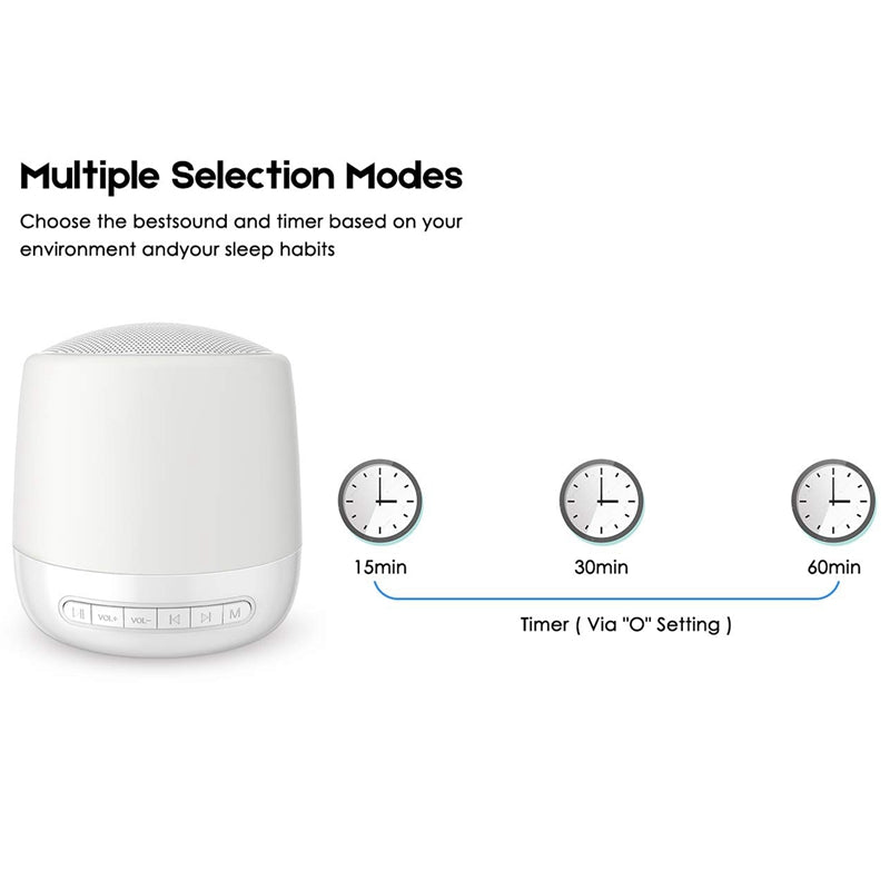 White Noise Machine - 28 Soothing Sounds with LED Night Light